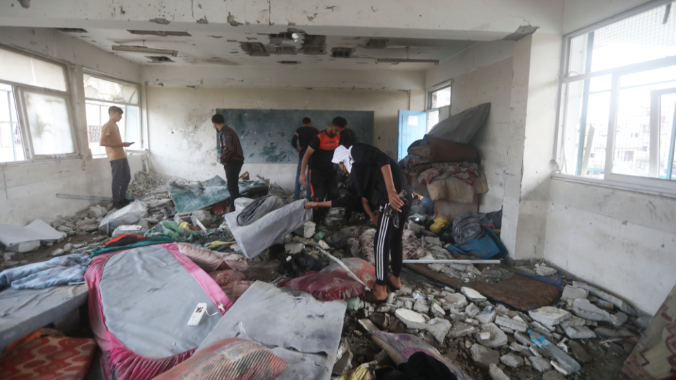 Το σχολείο της Unrwa στη Νουσεϊράτ που ισοπεδώθηκε από ισραηλινή επιδρομή